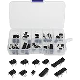 Micro Traders 50pcs 10 Types Integrated Circuit Chip Assortment Kit Low Input Low VoltageLM324 LM358 LM386 LM393 UA741 NE5532 NE555 PC817 ULN2003 ULN2803 for Audio Amplifier Timer