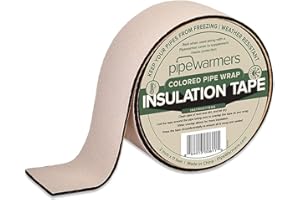 PIPEWARMERS The Original Colored Pipe Insulation Tape by Pipe Warmers-Indoor/Outdoor Use,Weather Resistant,Water Proof Insulation Tape,Keep Pipes Dry and Warm,Prevent Frozen Pipes.Self-Adhering(2in X 11ft, Beige)