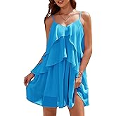 DRESSTELLS Cocktail Dress for Women Wedding Guest, Fit Flare Beach Vacation Graduation Evening Party Sleeveless Mother Bride Short Dresses RoyalBlue S