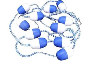 YUEWO 18’ Swimming Pool Safety Float Line Divider Rope Kits with 2 Pre-Assembled Stainless Hooks Pool Accessories for Inground Swimming Pool