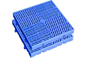 LXSEHN Plastic Pallet, 15.7x15.7x2in Waterproof Storage Grid Pad, Lightweight Nestable Floor Pallets, 2pcs HDPE Breathable Grids Article Racks for Garage Supermarket Basement