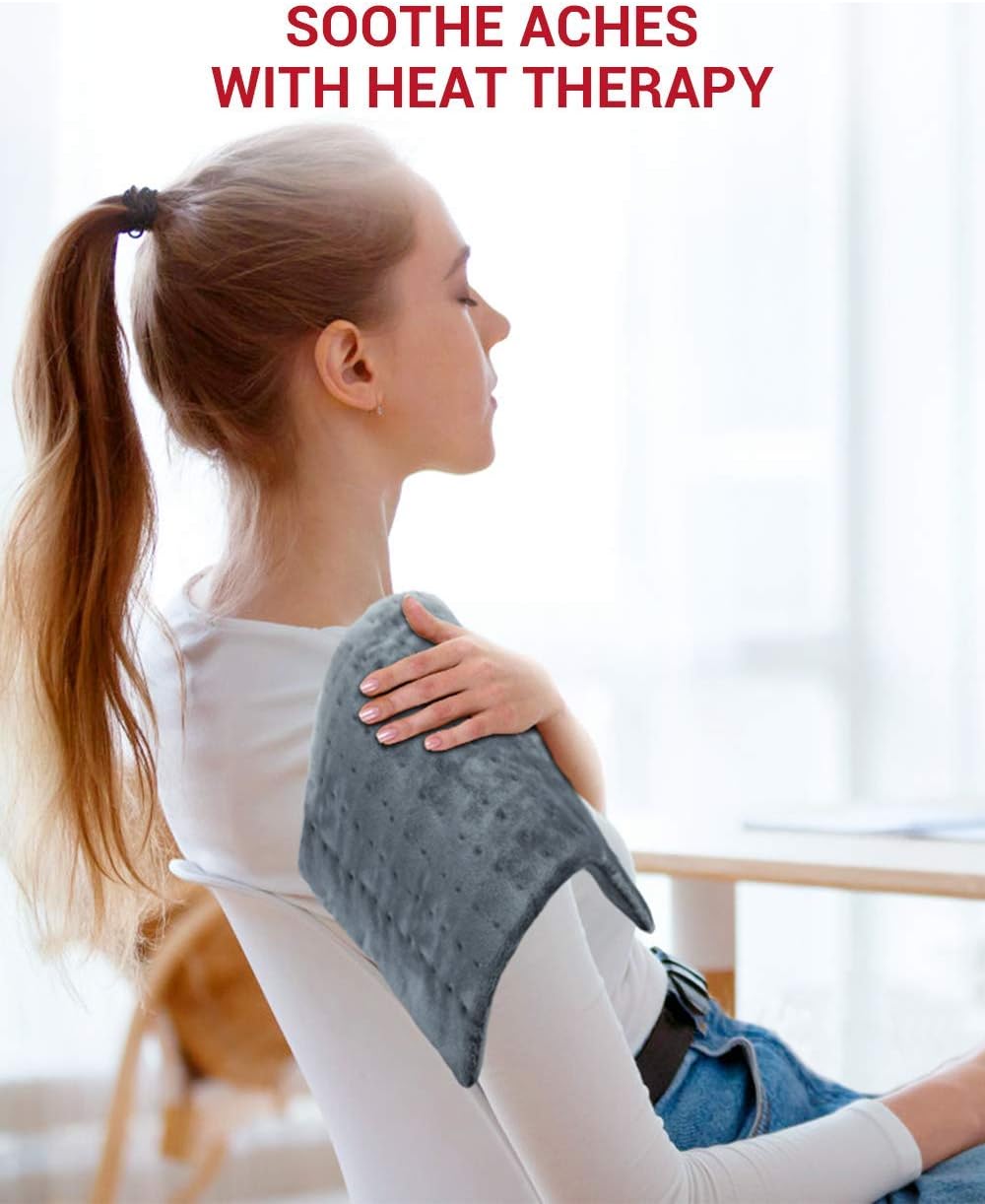 Heating Pad, Comfytemp XL 12 x 24 Inch Electric Heating Pad for Pain Relief, Soft Flannel Heating Compress with Auto Shut Off, 3 Heat Settings, Moist Heat for Cramps, Back, Neck, Shoulders - Washable: Health & Personal Care