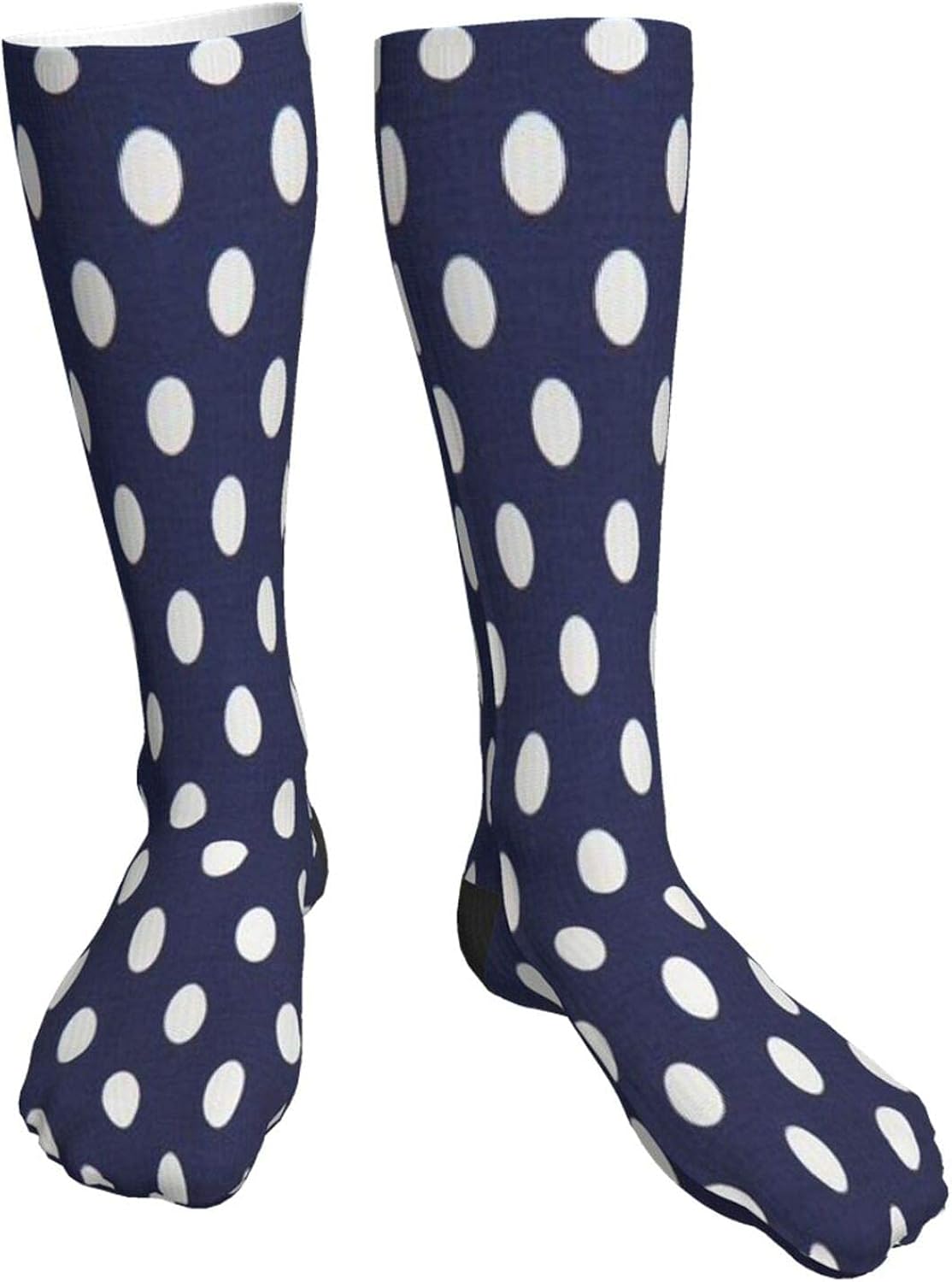 DJNGN Unisex Socks Novelty Polka Dot Navy Pattern Knee High Socks