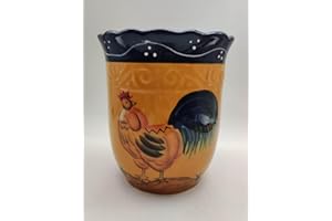 ACK Utensil Holder, Utensil Crock, Modern Kitchen Decor, Kitchen Storage (Rooster)
