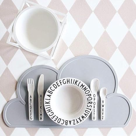 Amazon ランチョンマット可愛い 雲 シリコン 離乳食 ベビー食器 キッズ ベビー テーブルマット 撥水食べこマット 子供用 防汚 滑り止め 丸洗い グレー ランチョンマット オンライン通販
