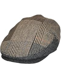 Jaxon Herringbone Patchwork Wool Blend Ivy Cap (X-Large) Brown/Gray