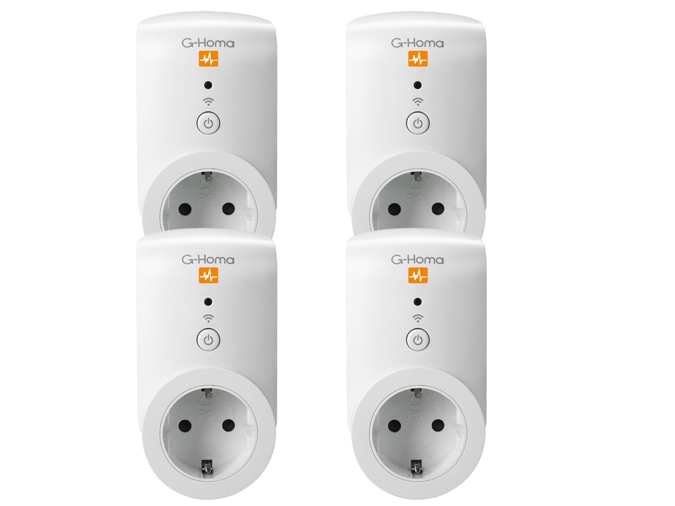 4smile Wifi SchaltSteckdose mit App Steuerung für IOS und Android, 4 Stück in weiß mit