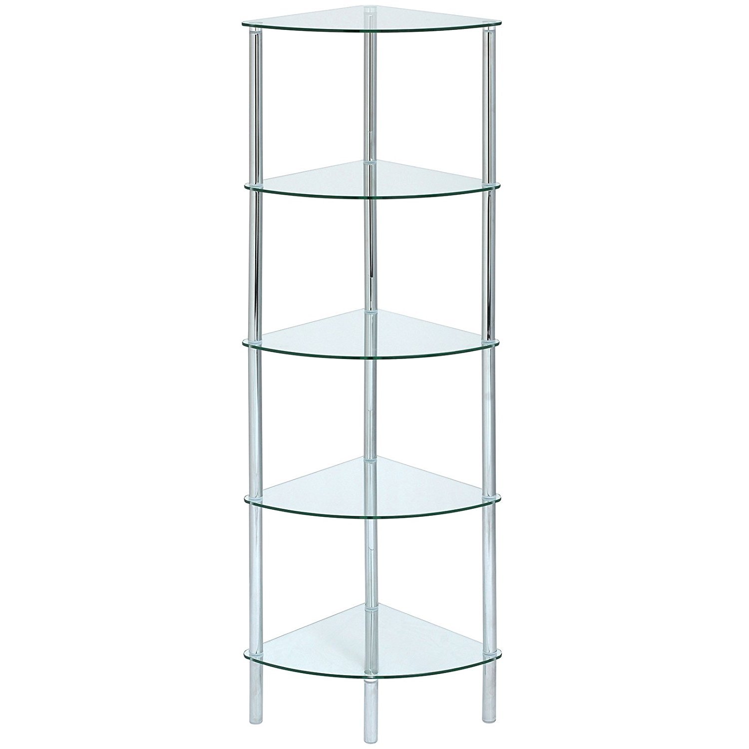 ASPECT Polo 5 Display Glass Unit-Clear, 5 Tier Corner-S - Silver/clear