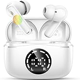 Bluetooth 5.4 Headphones, 2025 Wireless Earbuds 3D Hi-Fi Stereo Bass Ear Buds, 4 ENC Noise Cancelling Mic, 3g USB-C in-Ear Earphone Sport, IP-X7 Waterproof Workout Gym for Android iOS Laptop Pad