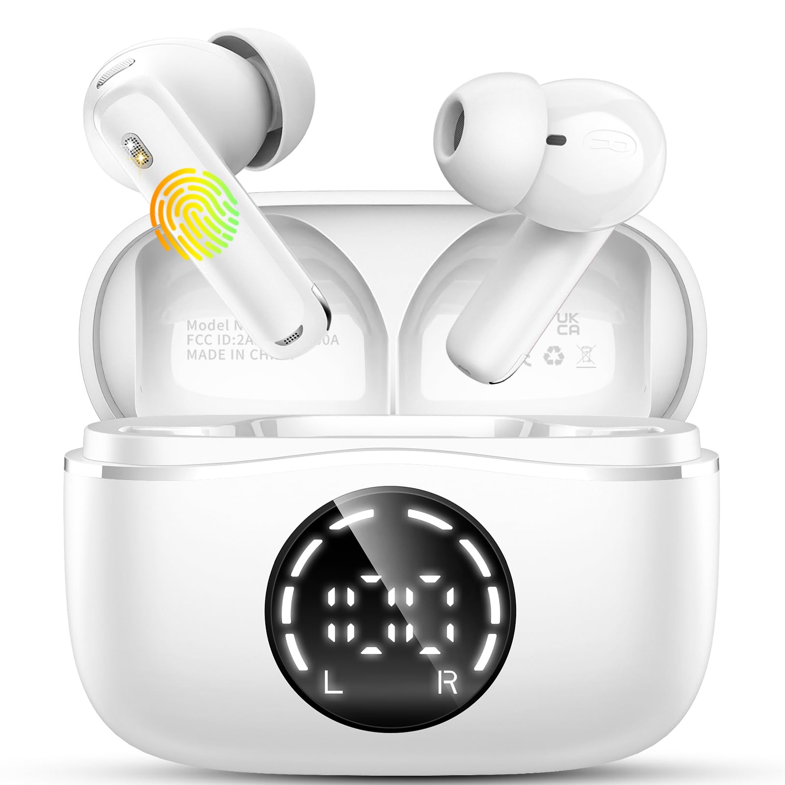 Photo 1 of Bluetooth 5.4 Headphones, 2025 Wireless Earbuds 3D Hi-Fi Stereo Bass Ear Buds, 4 ENC Noise Cancelling Mic, 3g USB-C in-Ear Earphone Sport, IP-X7 Waterproof Workout Gym for Android iOS Laptop Pad
