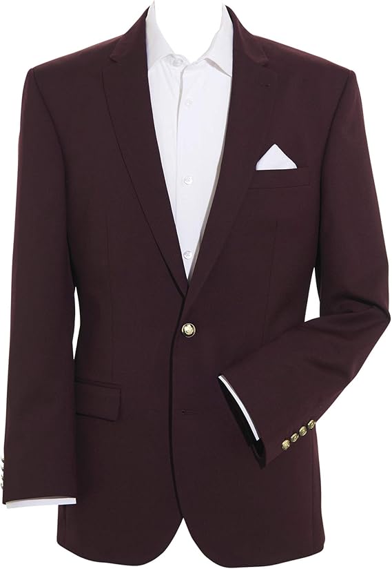 Samuel Windsor Men's 100 Wool Single Breasted Blazer with Brass