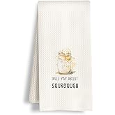 HSIASHENG Sourdough Gifts Kitchen Towels, Gifts for Baking Lovers Dish Tea Towels, Will Yap About Sourdough Decorative Hand Towel for Kitchen Bakery, 16x24 Inch