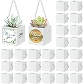 LawnIdyll 50 Pcs Succulent Wrap Bags with 100 Pcs Thank You Stickers, Unique Baby Shower Succulents Favors Fit 2.5 Inch Pots, Wedding Birthday Graduation Bridal Shower Party Favors for Guest Gift