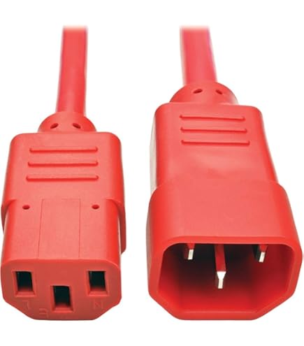 Cavo Di Alimentazione CA Rosso 3 Piedi IEC-60320 C13-C20 14 AWG - Foto 3