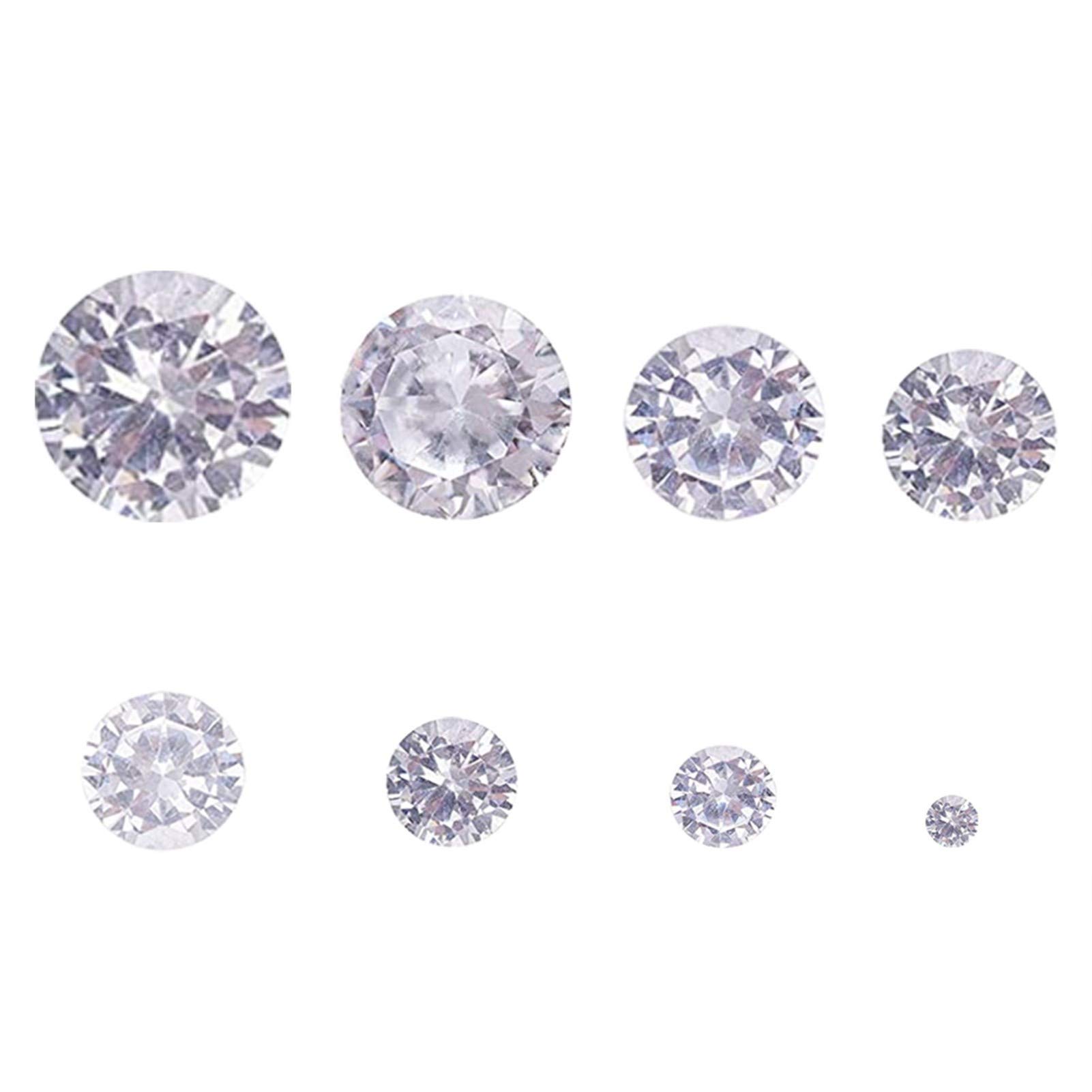 Jaydis 160pcs/box Clear Cubic Zirconia Stone Loose CZ Stones Faceted Cabochons 8 Size Crystal Pointed Back Rhinestone Round Diamante Gems for DIY Jewelry Making