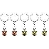 PATIKIL Lucky Dice Keychain Charm, Retro Alloy 3D Cube Square Mini Dice Keyrings with Pendants for Bag, Cellphone Accessories