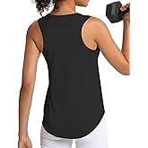 CHALLMOTI Women's Workout Tops Racerback Athletic Tank Tops Sleeveless Loose Fit Yoga Running Gym Shirts for Women