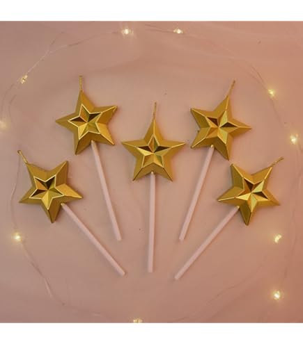 Amazon.com: Unique Gold Star Pick Birthday Candles (Pack of 6