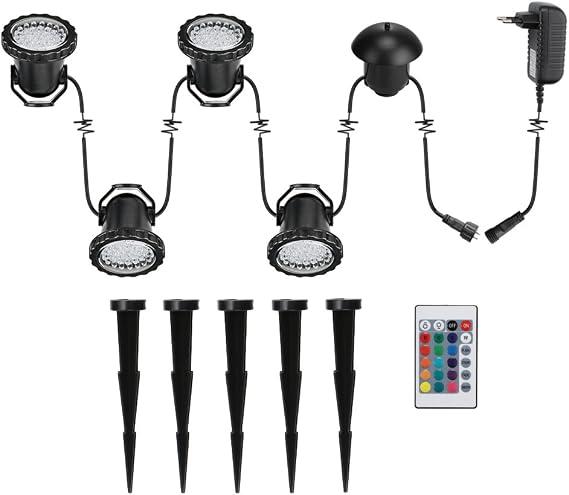 Lugar Ligero RGB LED Submarino Luces Luz subacuática de la ...