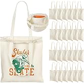 Lzerking Canvas Tote Bag Bulk with Zipper and Pocket, 24 Pack 13x15 Inches Blank Canvas Bags for Sublimation, HTV, Painting, 10oz Medium Reusable Grocery Bags for Gift, Activity