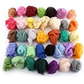 36 Colors Merino Wool Roving, Super Soft Fiber for Needle Felting, DIY Craft Supplies, Hand Spinning Yarn Material
