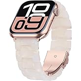 iiteeology Compatible with Apple Watch Band 42mm 41mm 40mm 46mm 45mm 44mm, Light Resin with Stainless Steel Replacement Wristband for iWatch Ultra 3/Ultra 2 49mm Series 11-1 SE 3