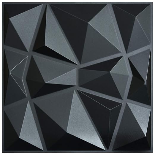 Amazon Com Art3d 3d Paneling Textured 3d Wall Design Black Diamond 19 7 X 19 7 12 Pack Industrial Scientific