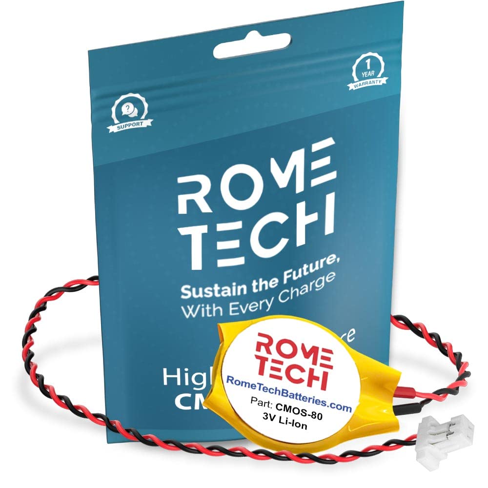 Rome Tech CR2032 CMOS BIOS Battery - Laptop Backup
