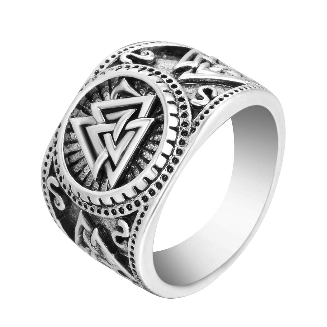 Chandler Vintage Viking Norse Odin Signet Rings for Men Women Antique Silver Hip Hop Punk Style Jewelry Party Wedding Gift
