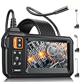 Endoscope Camera with Light, Inspection Borescope Camera with 4.3" IPS Screen, 1920P HD with 8 LED Lights, 16.5FT Semi-Rigid Cord Bore Scope, IP67 Waterproof Endoscope for Sewer, Tools(Orange)