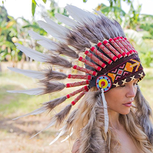 Novum Crafts Feather Headdress Native American Indian Inspired
