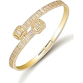 LuxeFlex Iced Out Diamond-Studded Butterfly Cuff Bracelet for Women, Men, and Teen Girls - 14K Gold Plated Bangle with Baguette CZ Stones, Perfect Birthday or Graduation Jewelry Gift for Best Friends