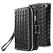 ELV Case for iPhone 6 Flip Case PU Leather Folio Wallet Flip Case Cover for iPhone 6 (2014) with 1 Black Stylus - Black