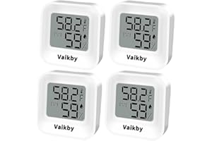 VAIKBY Indoor Humidity Meter Hygrometer 4Pack, Room Thermometer for Accurate Room Temperature Monitor, Digital Hygrometer with Indoor Thermometer for Home, Baby Nursery, and Humidity Sensor Enhanced Comfort