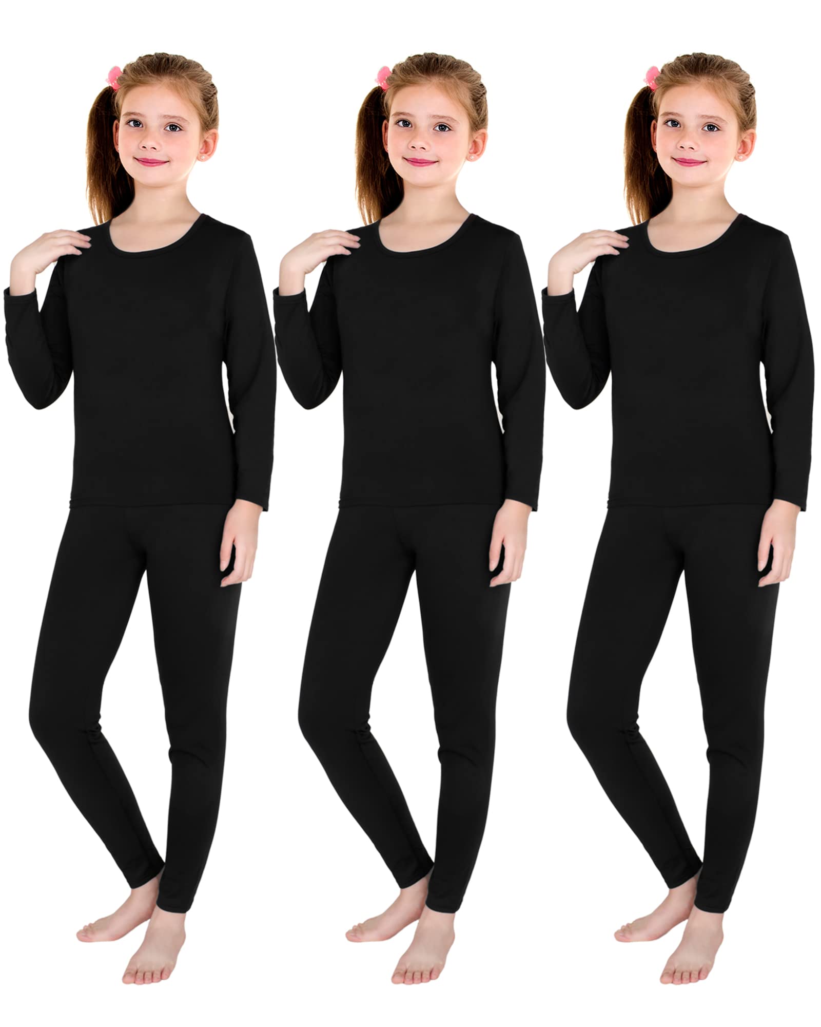 3 Set Girls Thermal Underwear Soft Long Underwear