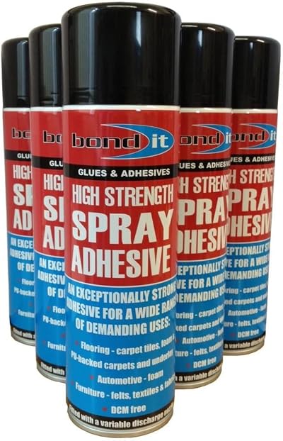 Bond It 10 Tins 500ml Spray Contact Adhesive Super Strong Carpet Tiles Underlay