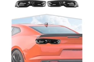 AMAYUM Fit for Chevrolet Camaro 2019+ Smoked Black Tail Light Lamp Cover Rear Light Trim Taillight Guards Decoration Exterior Light Accessories