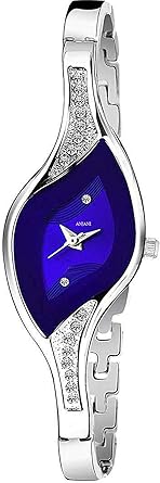 OV Collection Phantom Blue Inner Look Outer Silver Dial with Bracelet Type Chain Watches for Girls and...