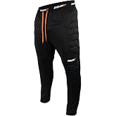 Rinat Padded Soccer Compression Leggings, Black Performance Polyester, Athletic Fit, Protective Sports Training Pants for Men