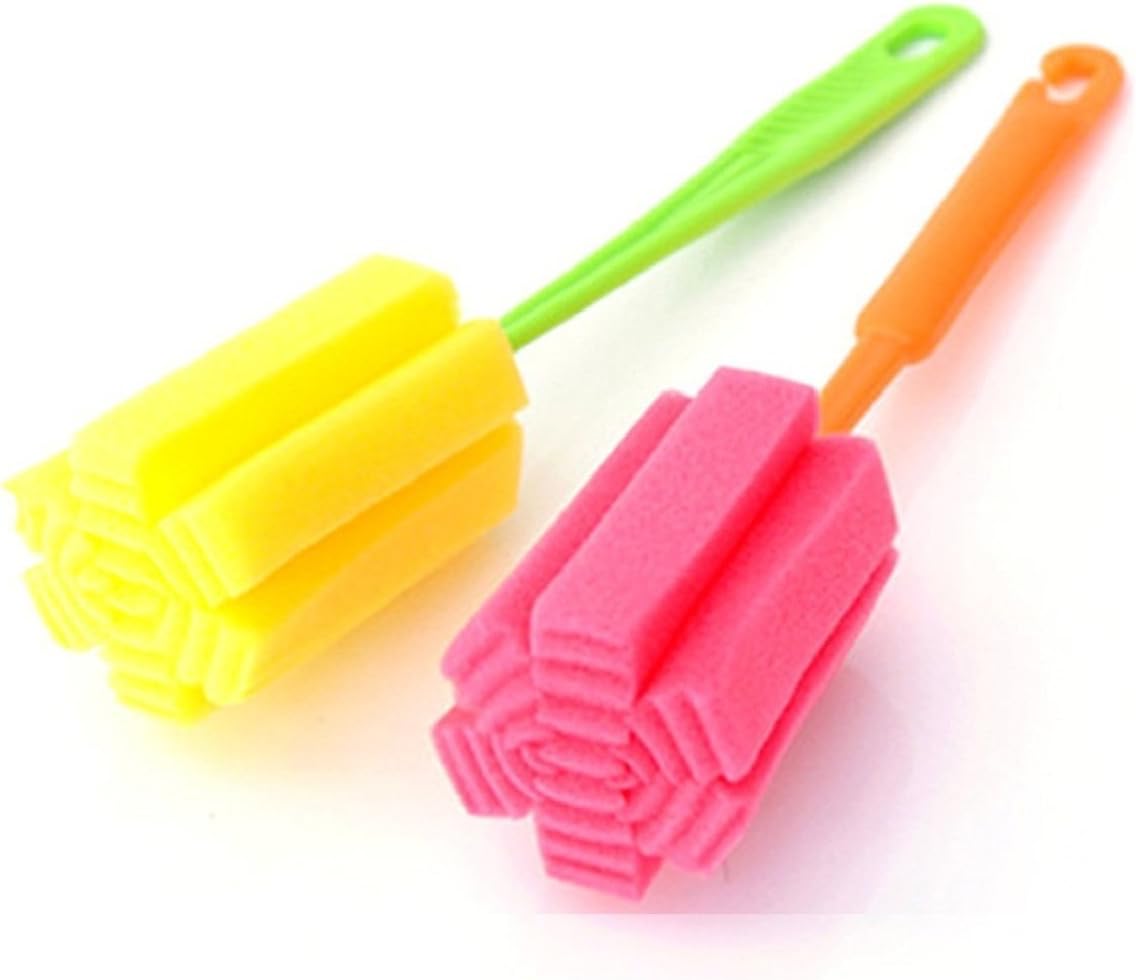 JUNGEN Sponge Glass Bottle Cup Cleaner Brush Kitchen Soft Washing Cleaning Tools Random Color