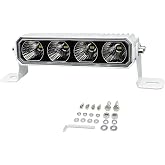Lampzone 8.6 Inch Marine LED Light Bar, 80W 6400LM Boat Light Bar, IP68 Waterproof Boat Spotlight for Night Fishing T-Top Spr