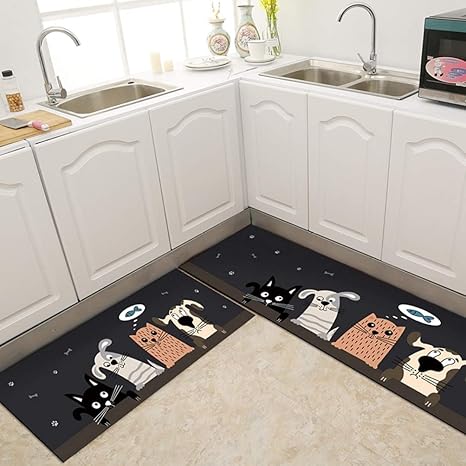 Amazon 洗える キッチンマット 吸水 マット 滑り止め ウォッシャブル 洗濯機ok 防臭 おしゃれ 北欧 可愛い キッチン キッチンマット 洗濯可能 おしゃれ かわいい 掃除易い 丸洗いok 2枚セット ずれにくい 台所マット 洗面所 マット キッチンマット オンライン通販