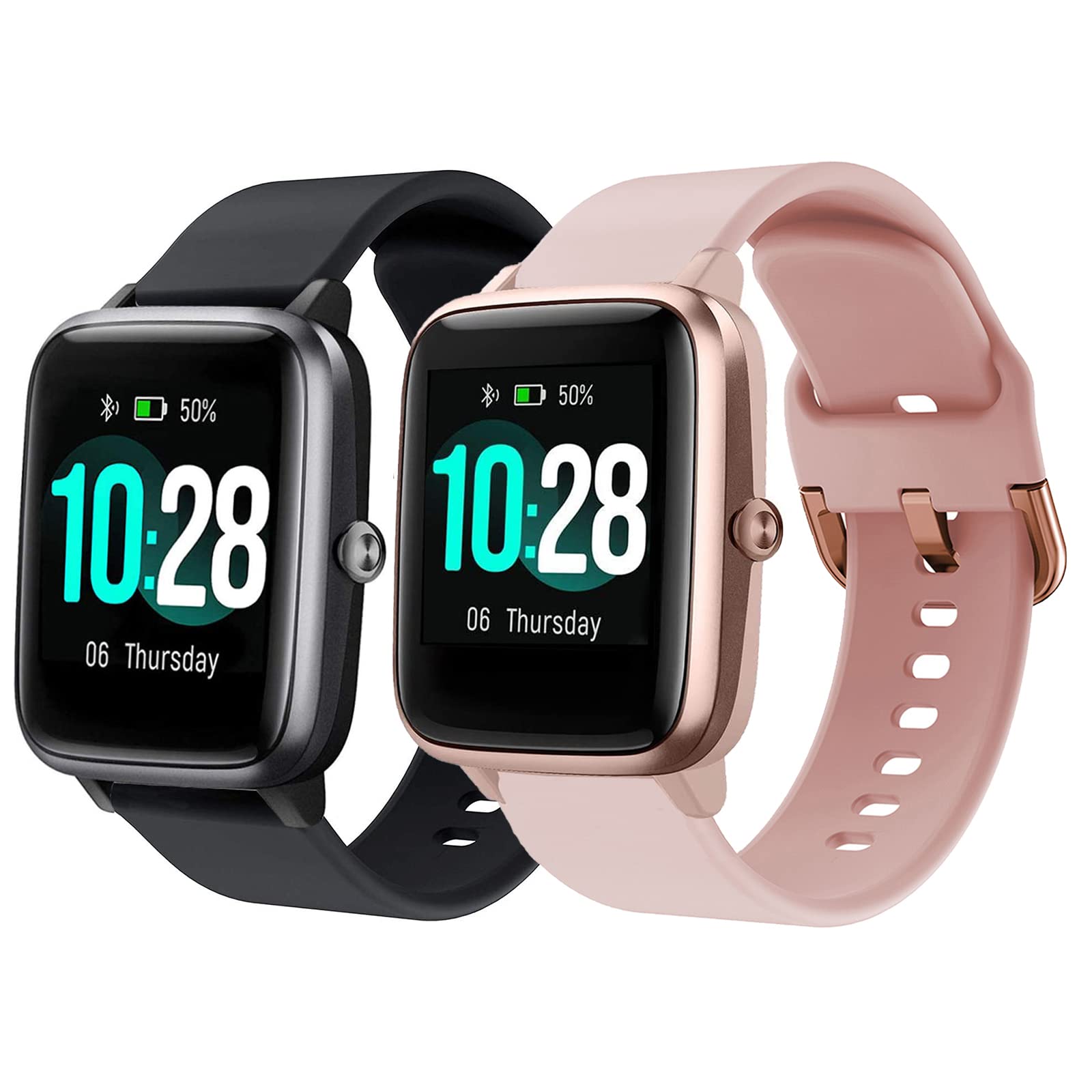 SUGARJAR Strap For ID205L,19mm Silicone Band for Veryfitpro,LETSCOM,Yamay fitness,Letsfit,LIFEBEE,GRV,Willful,Popglory,Blackview,TEMINICE,ID205S ID205G ID215G ID216 SW020 SW023 WF021 WF025 Uwatch3