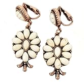 Emulily Western Squash Blossom Clip-On Earrings Navajo