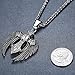 Men's Stainless Steel Large Angel Wing Cross Pendant Necklace, 24'' Link Chain, ddp046