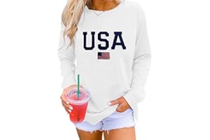Dressmine Womens Casual Long Sleeve Graphic Tee Shirts Crew Neck Sweatshirts Pullover Tops for Women
