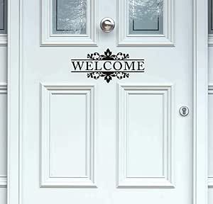Download Amazon Com Yttbuy Welcome Front Door Vinyl Decal Welcome Door Vinyl Decal Welcome Front Door Sticker Welcome Door Decal Welcome Sticker Vinyl Decal Door 4 5 X 10 5 Set Of 2