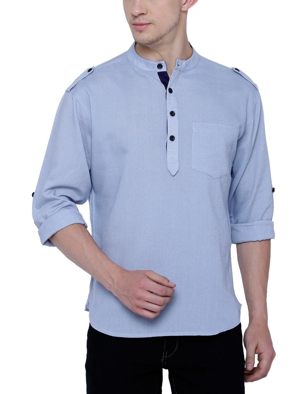 svanik men's mid thigh rayon kurta