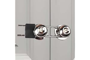French Door Lock, Door Security Bar, Double Door Locking Device, Keyed Extra Door Lock for Doors with Double Handles/Knobs/Le