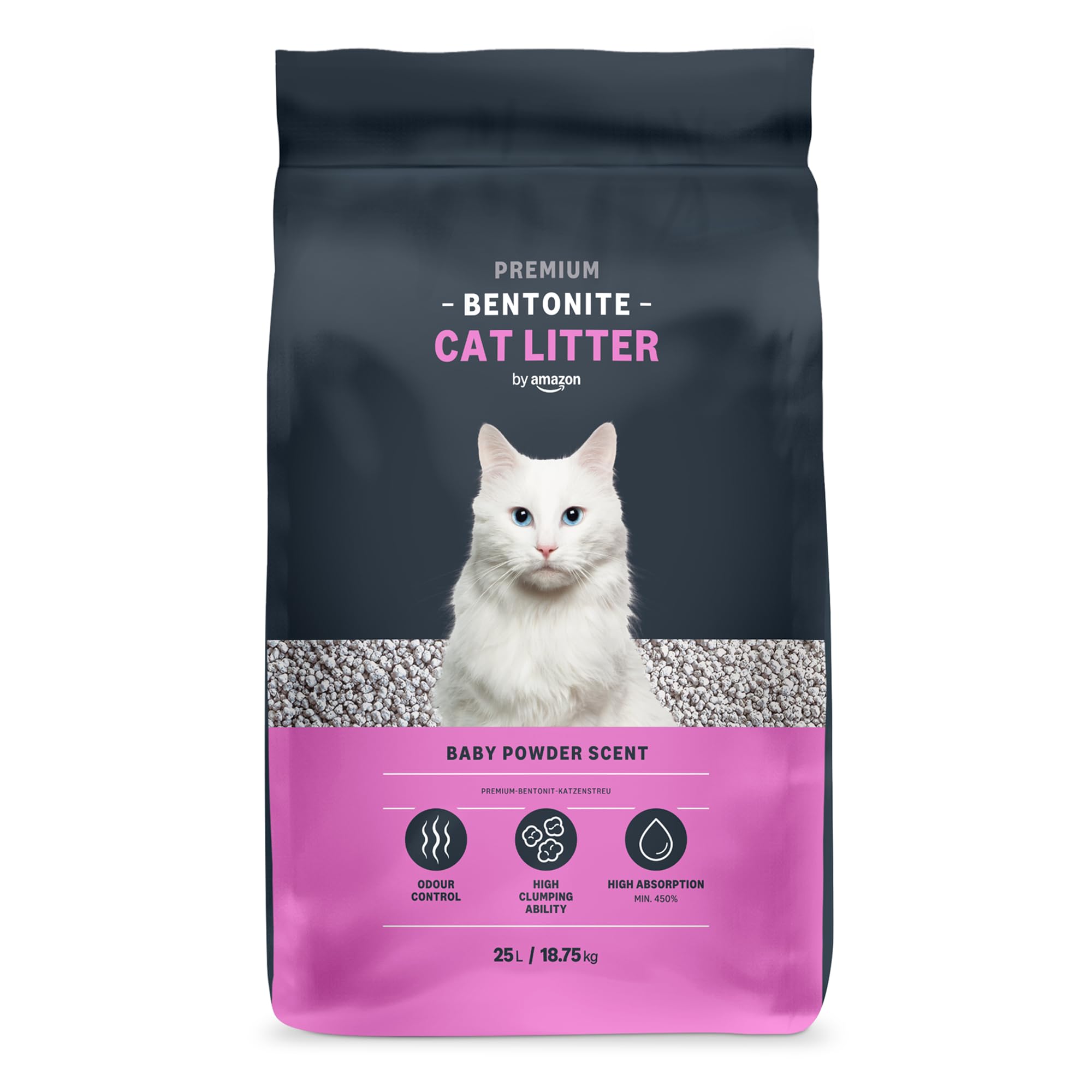 by Amazon Bentonite Premium Cat Litter, Baby Powder Scent, 25L (Pack of 1) (Previously a Lifelong brand, same product)